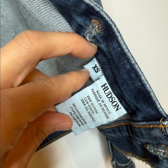 Hudson Distressed the classic rose embroidered denim Jean Jacket size XS - Picture 6 of 12